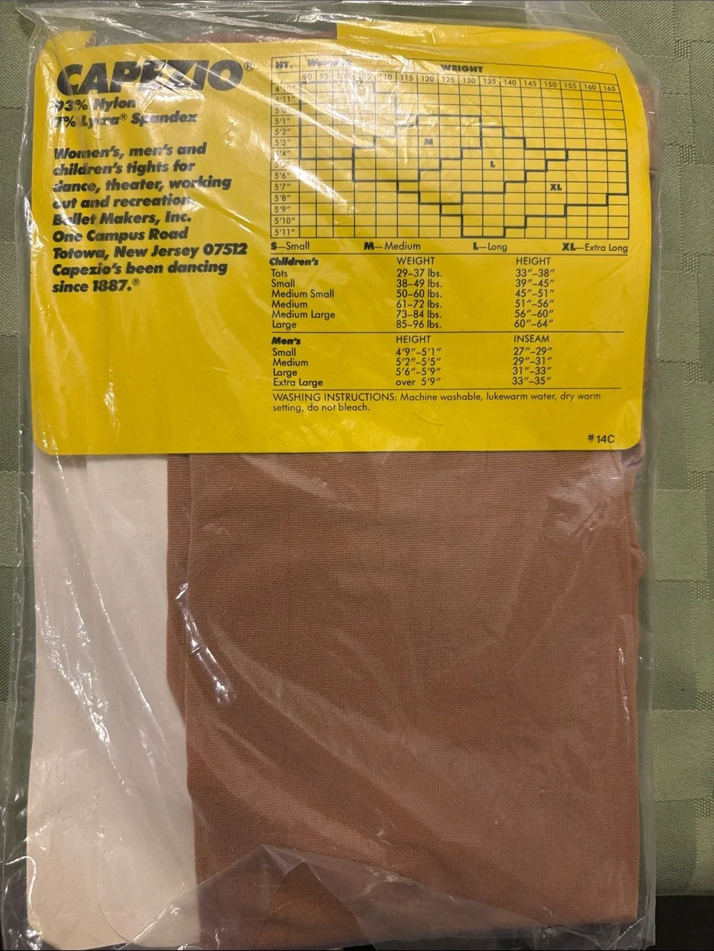 Capezio Kids Ankle Tights in Suntan size Large